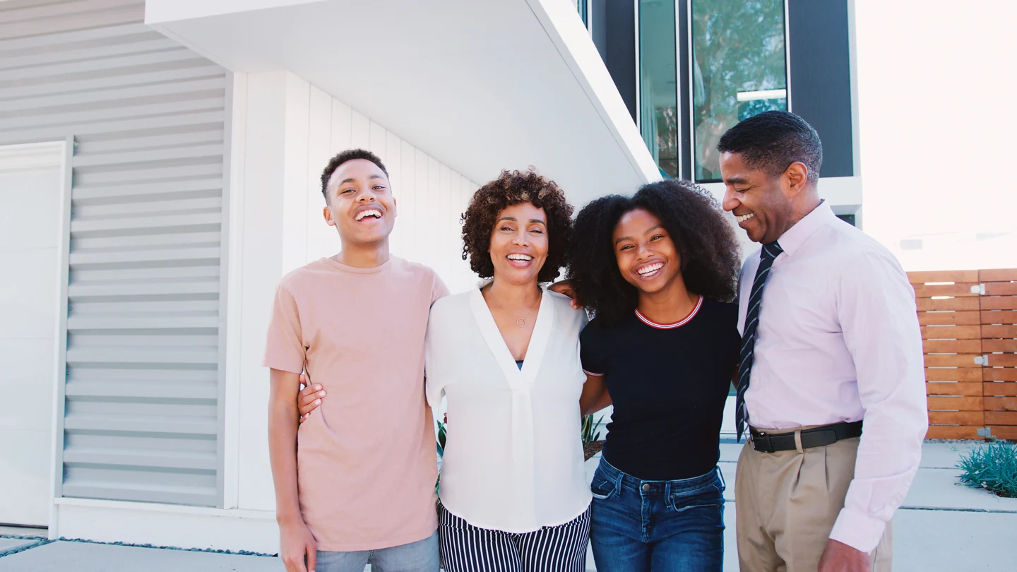 Family smiling together